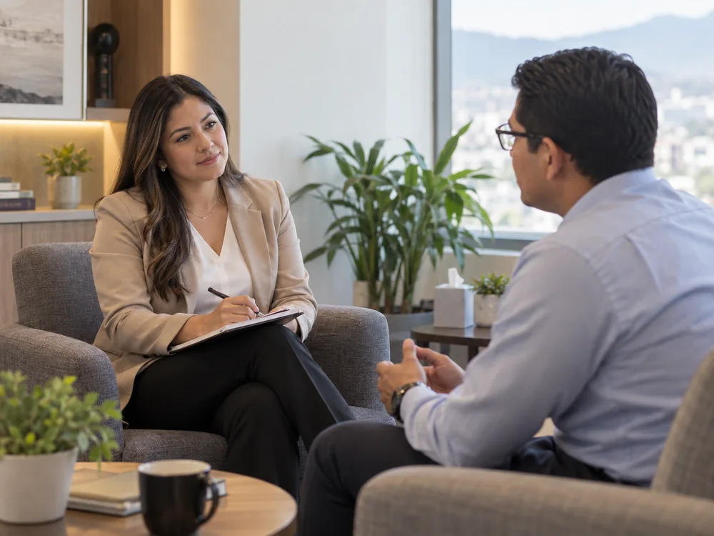 Sesión individual de coaching emocional en un entorno profesional